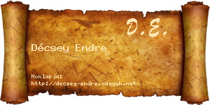 Décsey Endre névjegykártya