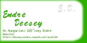 endre decsey business card